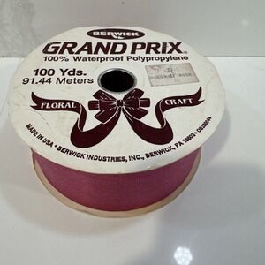 Vintage Berwick Ribbon Dubonnet Rose Pink 100yds Waterproof Floral Craft